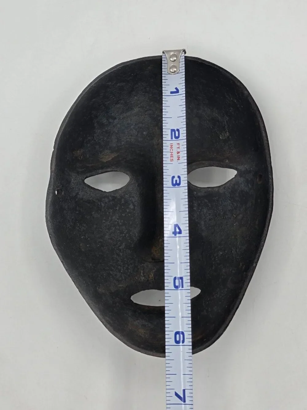 Cast Iron VTG Face Mask Wall Decor Rare Rustic Primitive Industrial Gothic Art